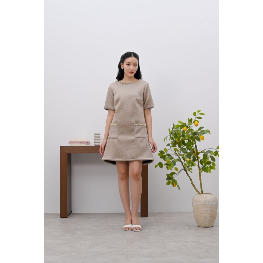 midi dress scuba LP 2380 Gold