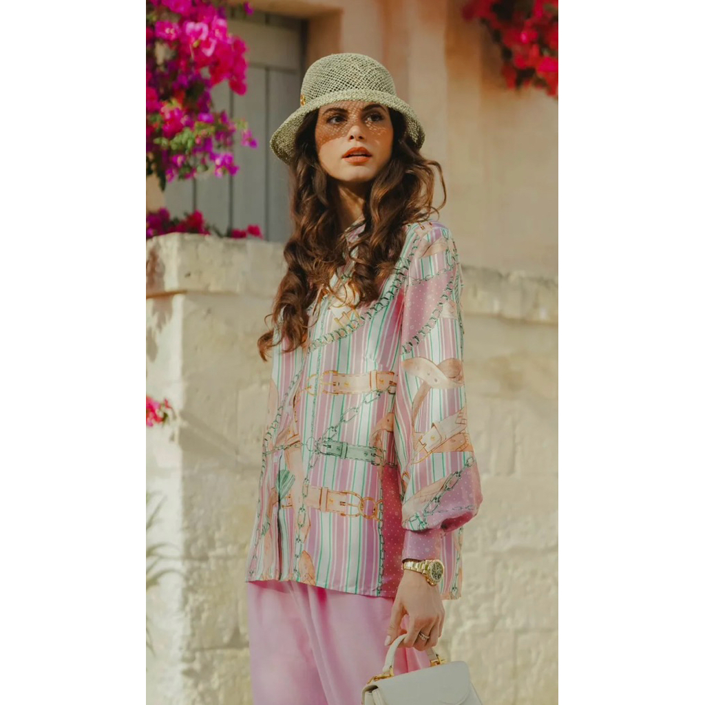 The Chain La Bella Satin Shirt - Dusty Pink
