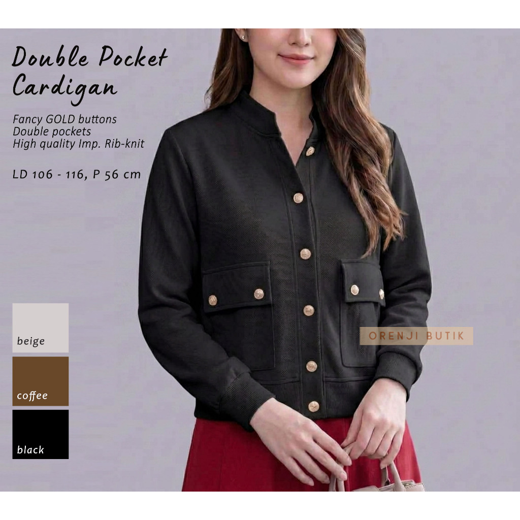 Double Pocket Cardigan Outer Blazer wanita / Military Cardigan