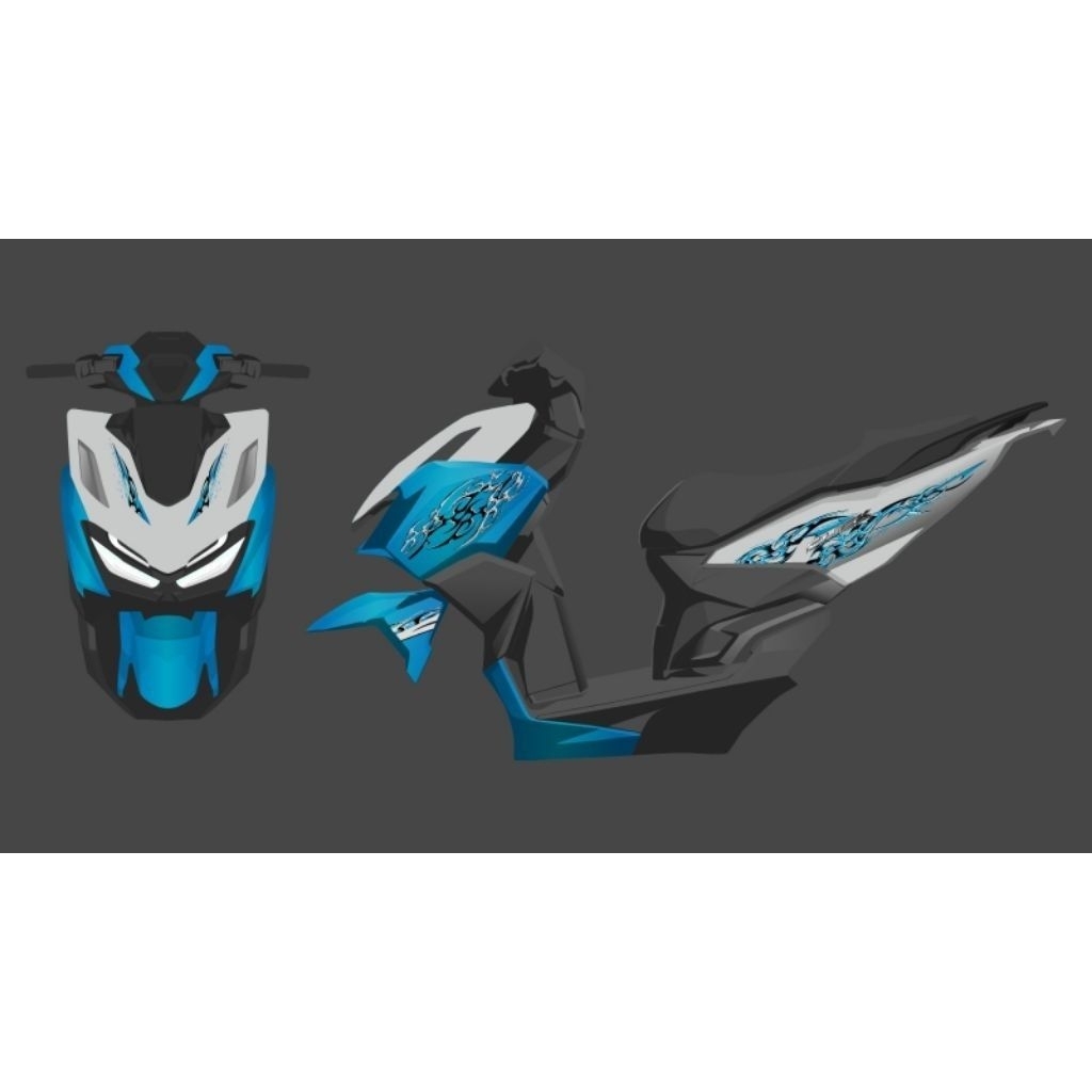 Striping Transparan Motor Vario 160 Motif Mercury Abstrak Motif Aerox Lyzora Vietnam Style Motif 2 w