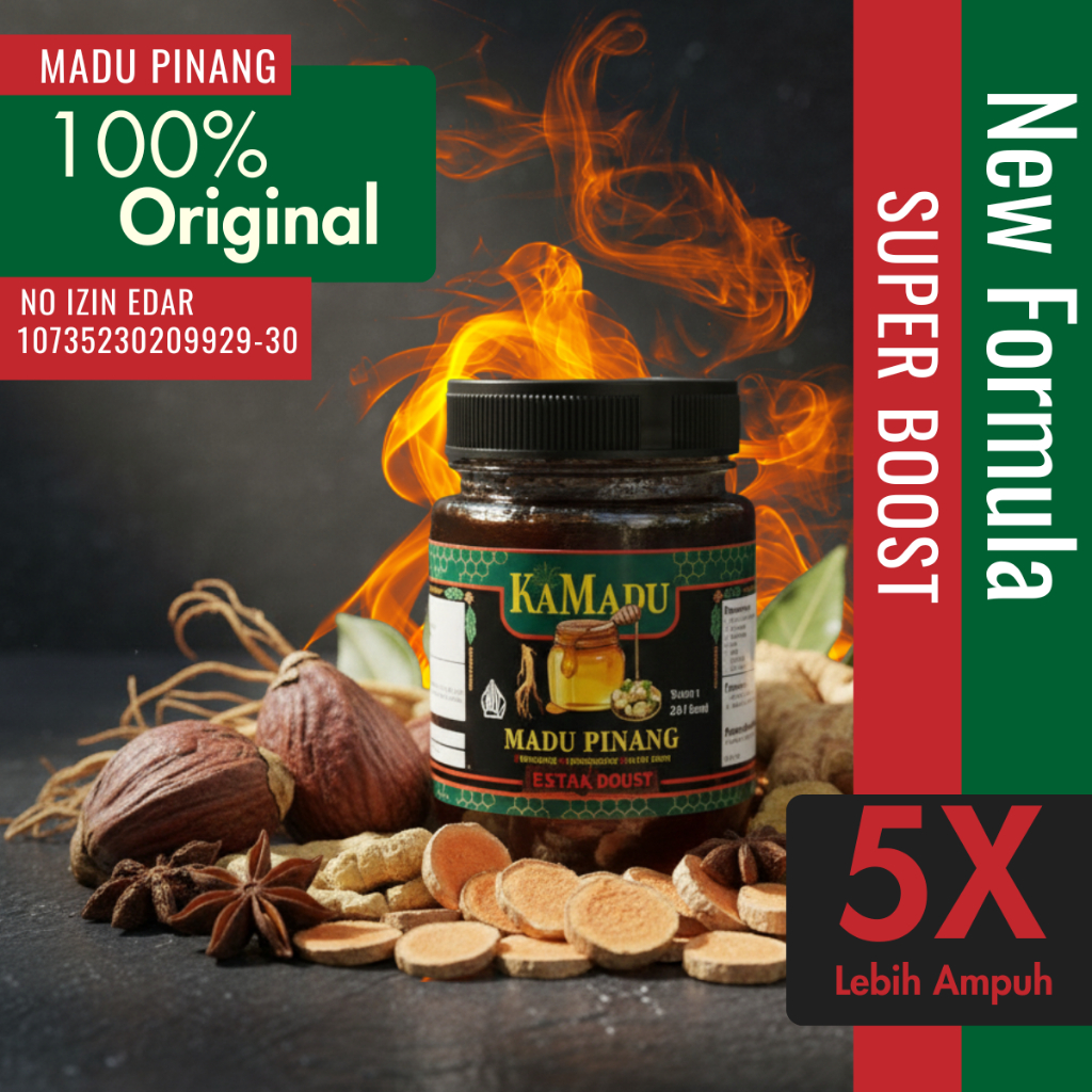Madu Pinang Power + 245Gr Buah Pinang Muda Untuk Pria Kuat Perkasa -KaMadu