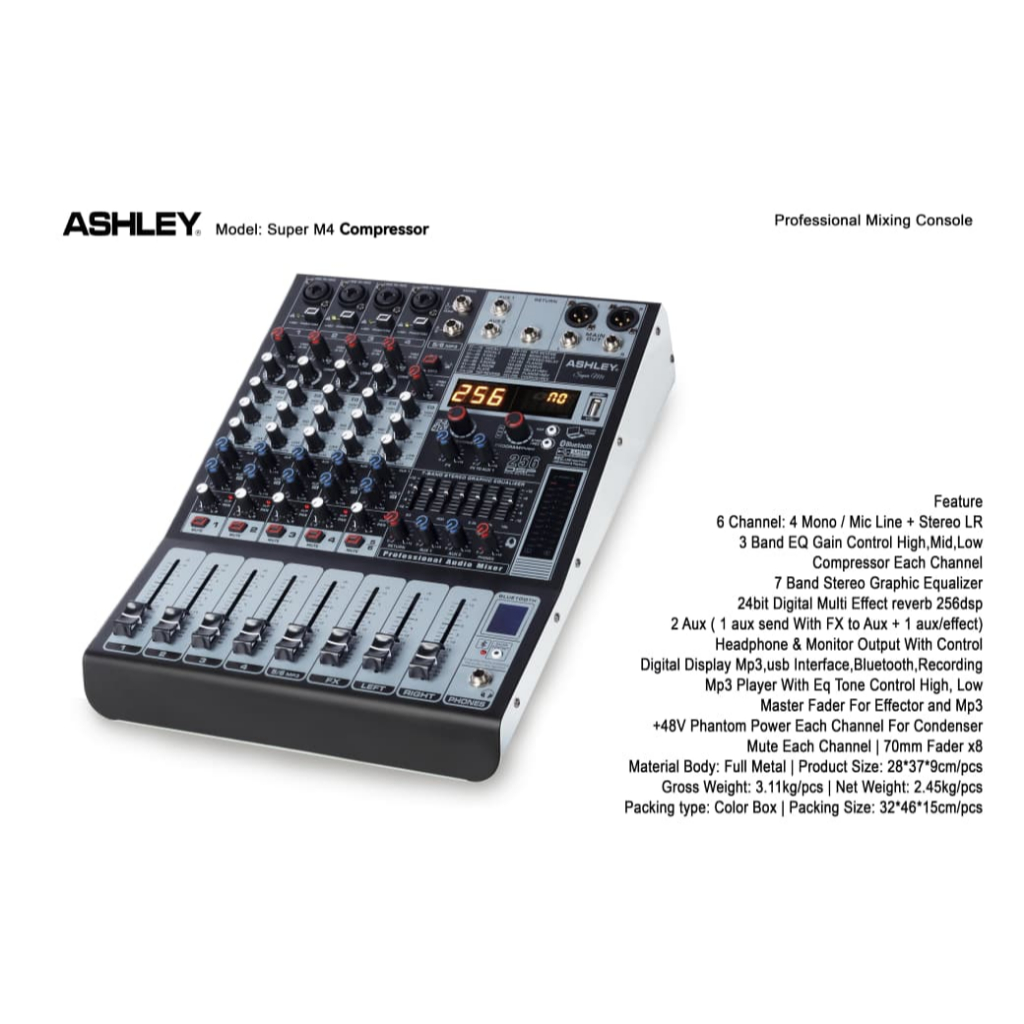 MIXER ASHLEY SUPER M4 COMPRESSOR 6 CHANNEL ORIGINAL