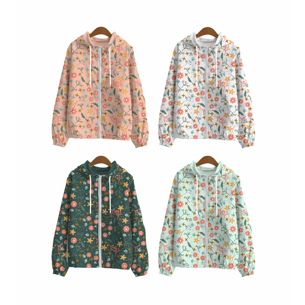 JAKET TERBARU FULLPRINT MOTIF BUNGA | JAKET PARASUT WANITA CUSTOM