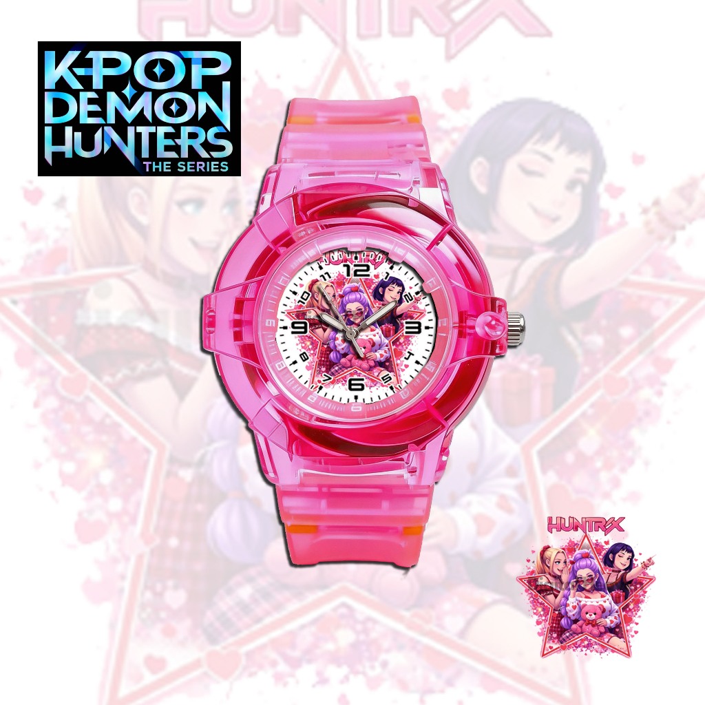 Jam Tangan Anak Perempuan Jelly Demon Hunters Huntrix Super JL1013 Cute FREE Baterai Cadangan