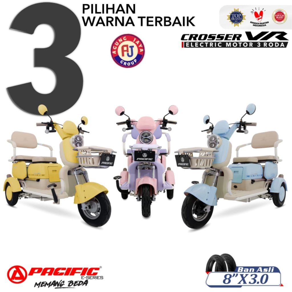 Sepeda Listrik Pacific Roda 3 Crosser VX / Crosser VR Murah Original Bergaransi Resmi