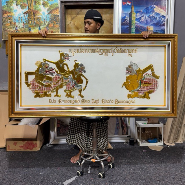 Hiasan dinding wayang punokawan 160x80cm