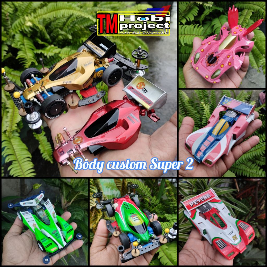 BODY TAMIYA CUSTOM REPAINT untuk super 2 chassis Astute dual ridge k4 tasche dll