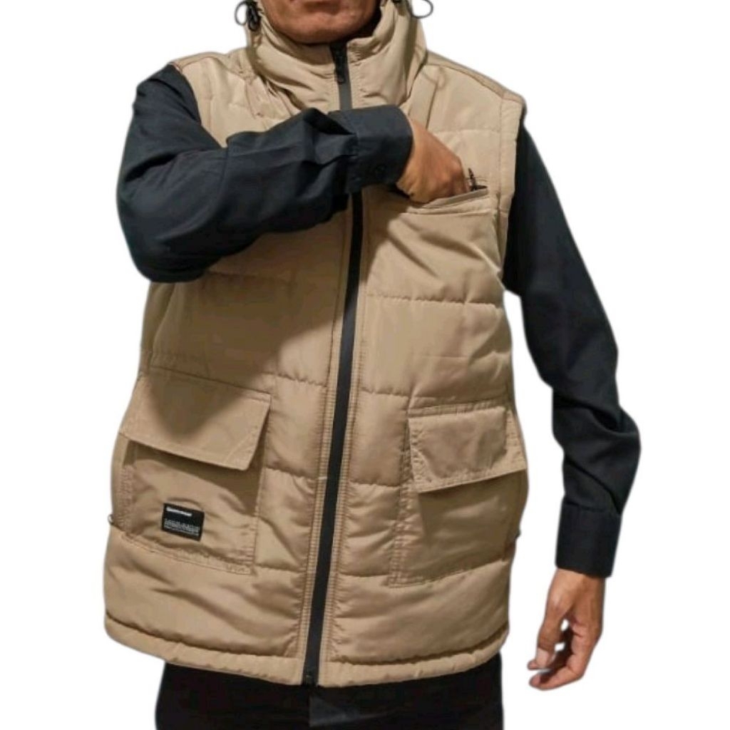KICKSOOGAR Rompi Puffer Pria Original - Vest Motor Anti Angin - Rompi Outdoor Tebal Waterproof - Jak