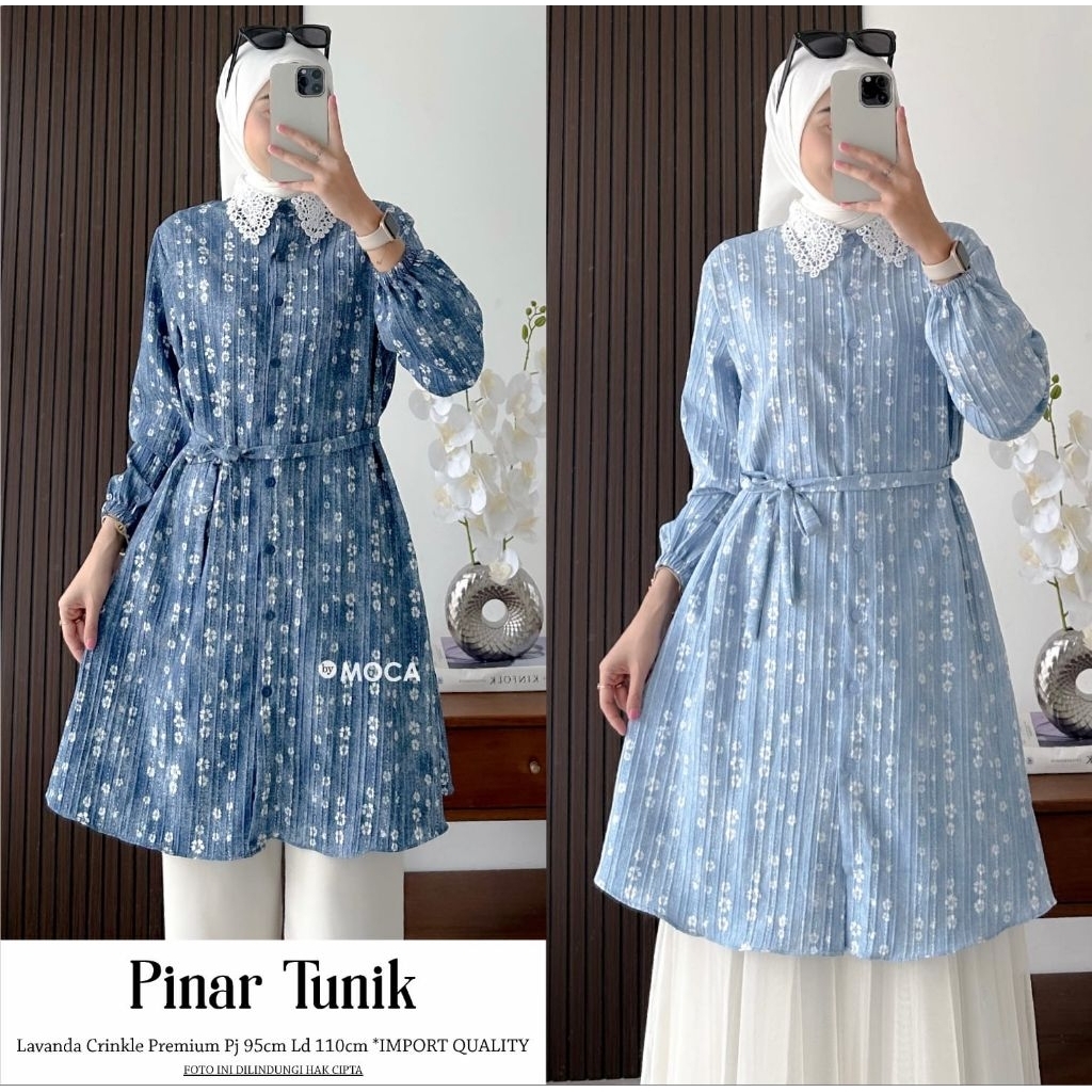 tesna tunik crinkle by moca kemeja crincle motif kemeja kantor wanita casual kemeja tunik putih casu