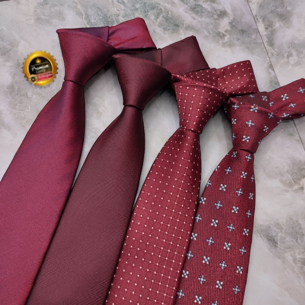 Dasi maroon pria dasi panjang simpul manual dasi mewah pria