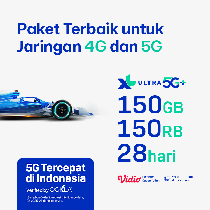 PROMO PAKET DATA KUOTA XL ULTRA 5G+ FUL TANPA PEMBAGIAN 65GB 28HR