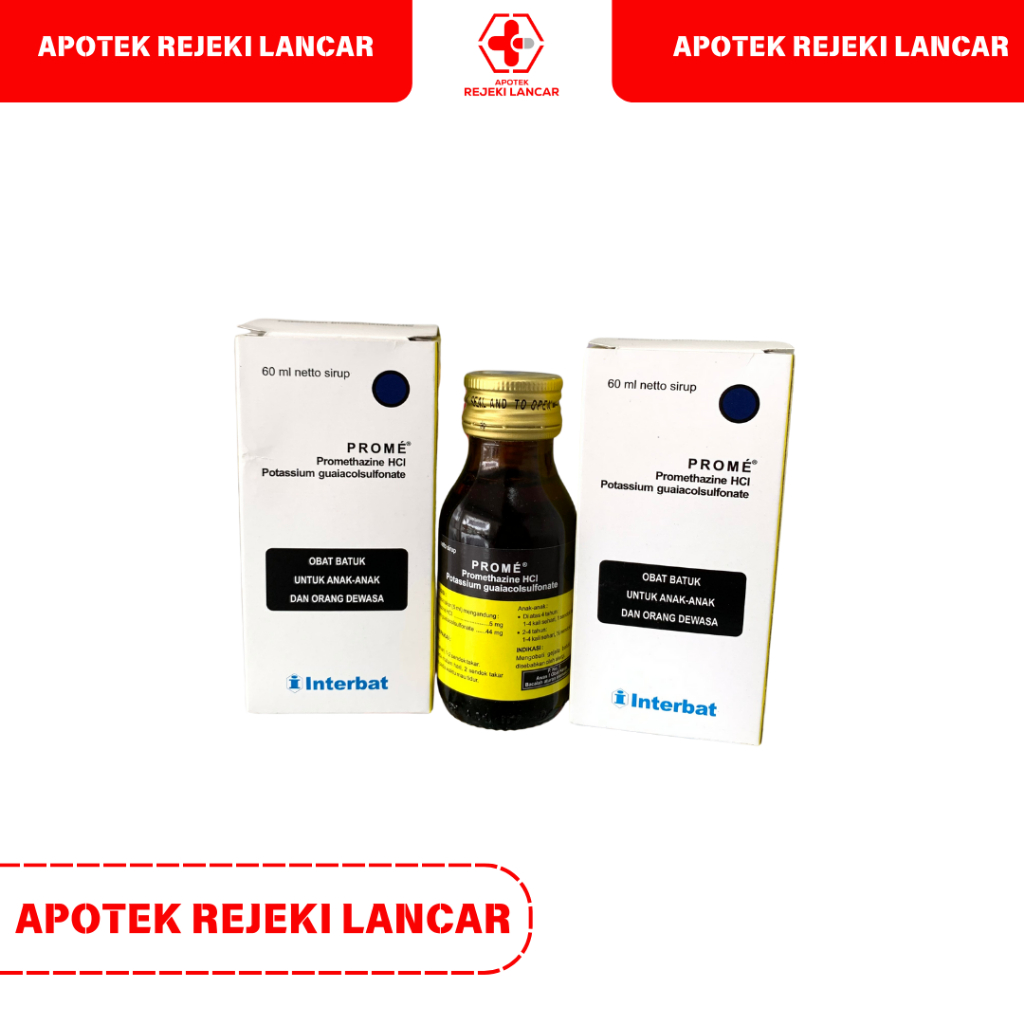 Prome Sirup 60 ml - Obat Batuk Berdahak Alergi & Melegakan Tenggorokan Dewasa Anak