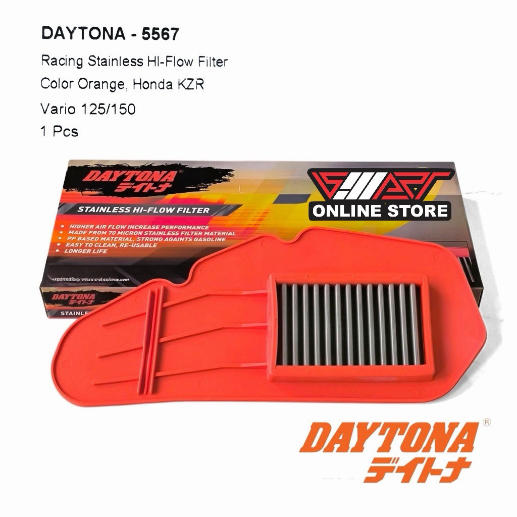 5567 - Filter Saringan Udara Stainless Daytona Vario 125 Bohlam Vario 125 150 Led New PCX 150 Thaila