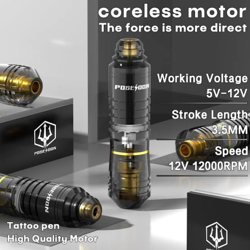 ROTARY PEN TATTOO MACHINE TRANSPARANT BLACK