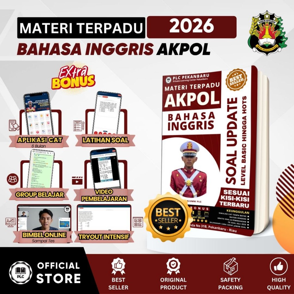 Buku Bahasa Inggris AKPOL 2026 Materi & Bank Soal + Pembahasan PLC