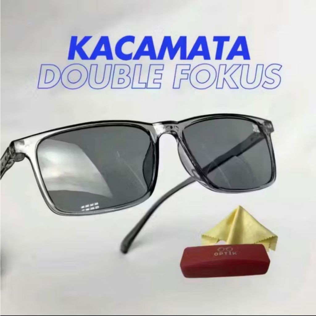Kacamata Baca Dua Lensa Kacamata Double Fokus Lensa Hitam