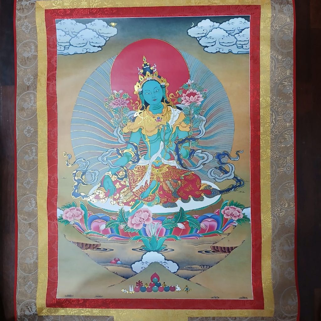 Thangka Green Tara ( 04 ) - Lukisan Thangka - Tibetan Nepal