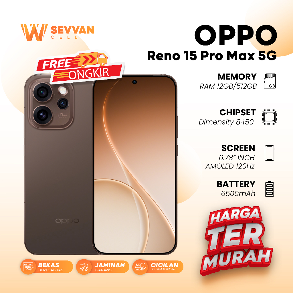 Handphone Oppo Reno 15 Pro Max 5G Ram 12 512 GB