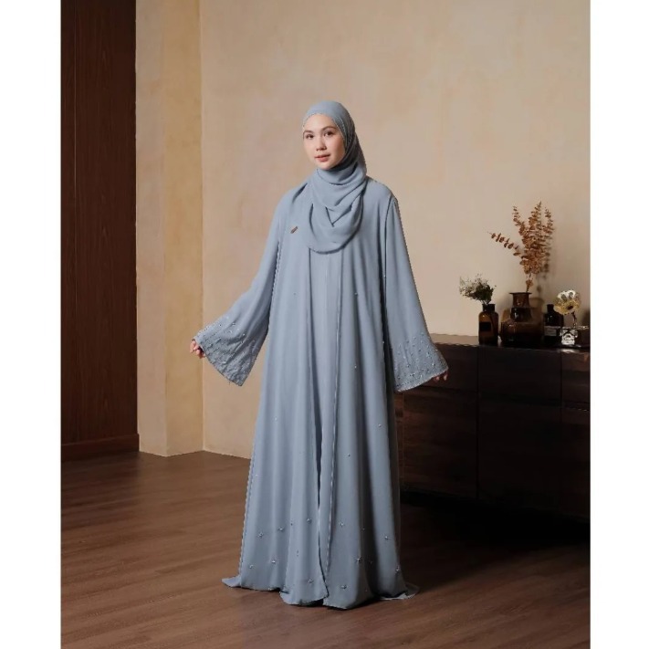 Gamis Wanita Kekinian Keyla Abaya BC Bahan Ceruty Babydoll Full Furing LD 100-130 cm PJ 137 cm Size 