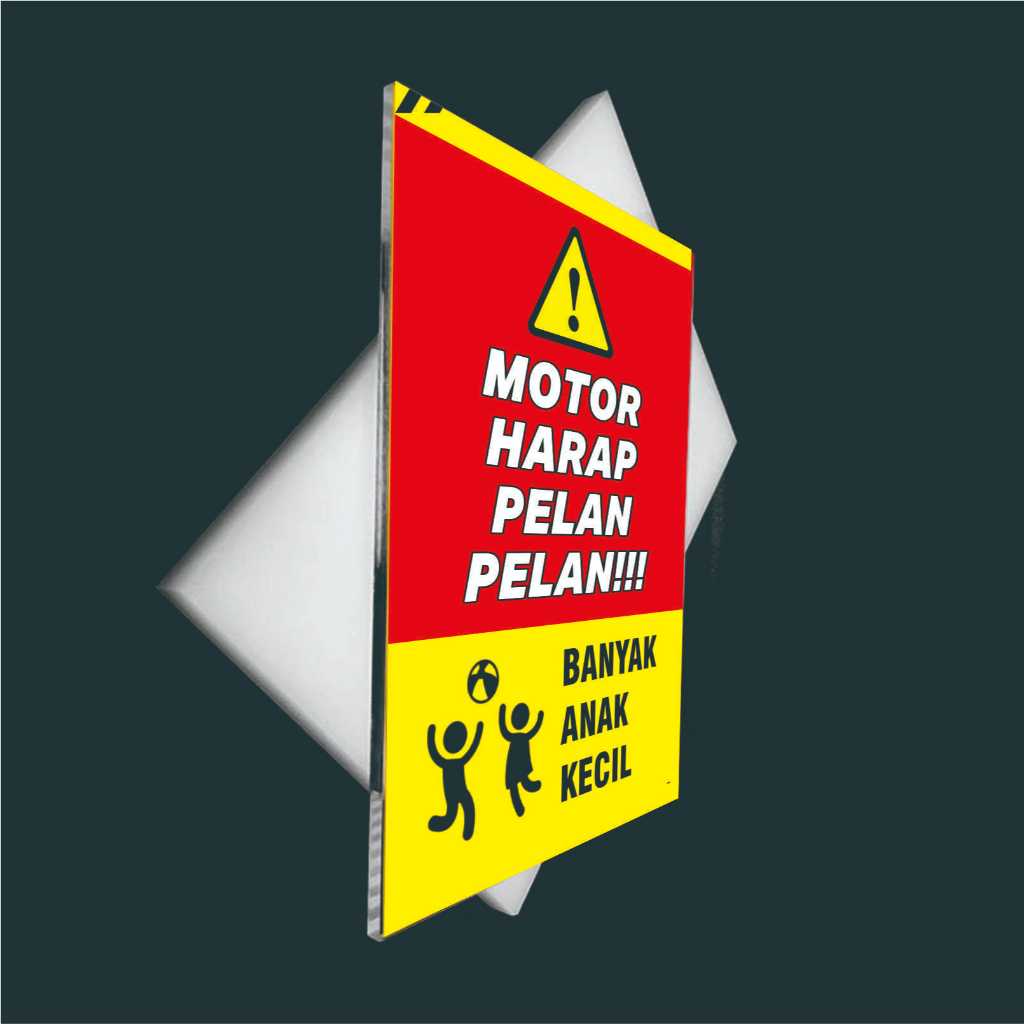 PAPAN AKRILIK MOTOR PELAN PELAN BANYAK ANAK KECIL