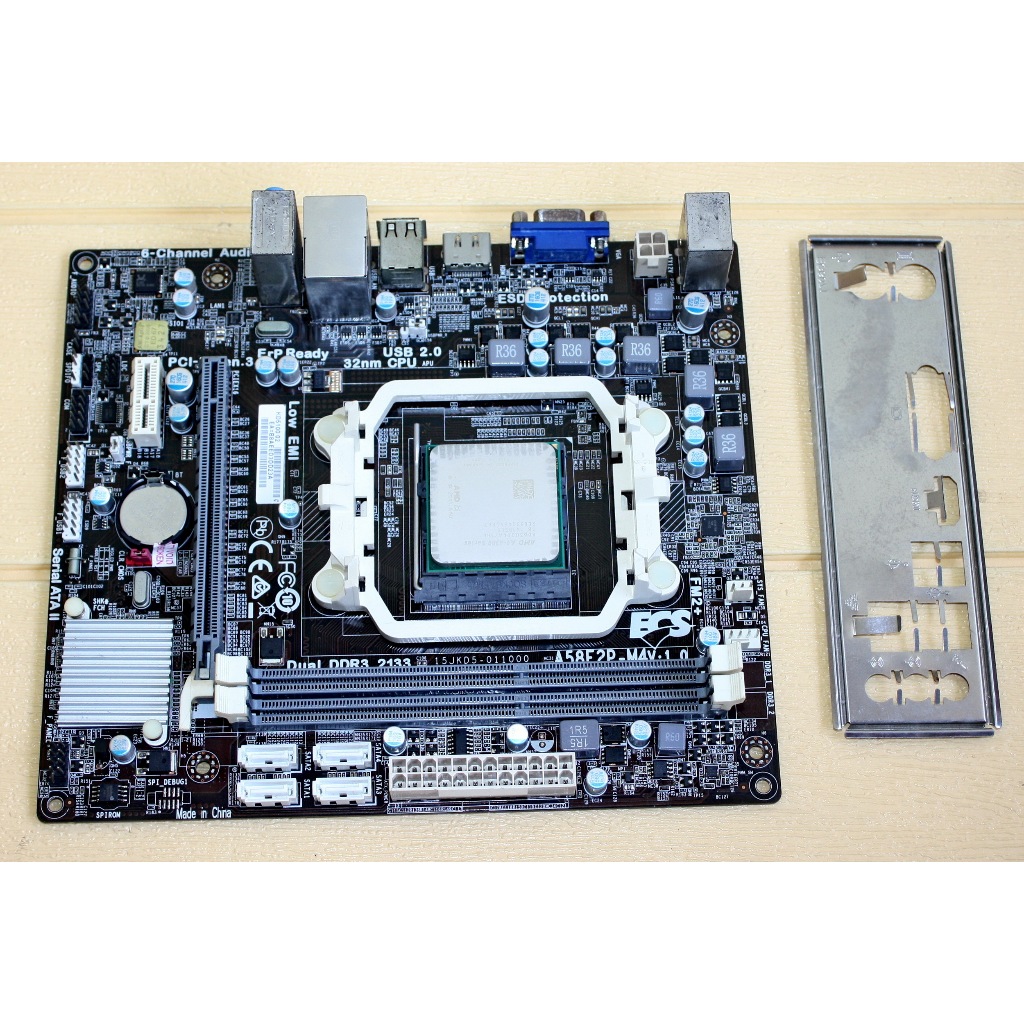 PAKET AMD FM2+ MOBO ECS A58F2P + PROCESSOR AMD A4 6300 APU MOBO PROC MURMER