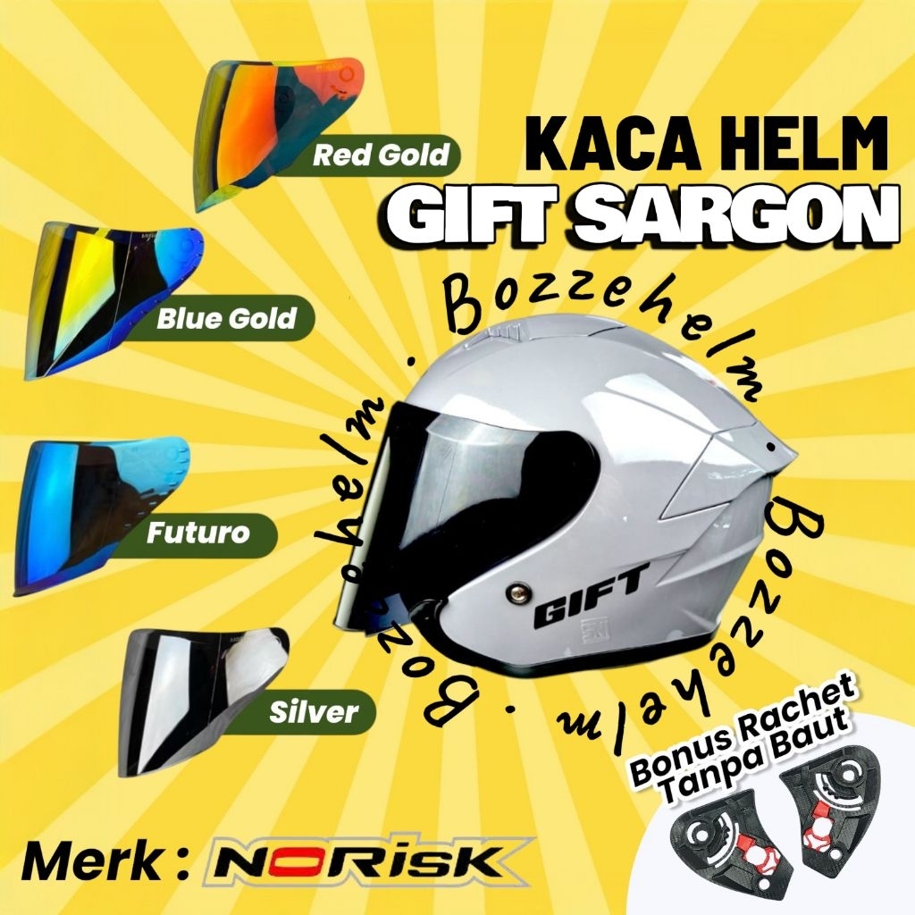 BIZZEHELM Kaca Helm Gift Sargon Visor Flat Gift Sargon