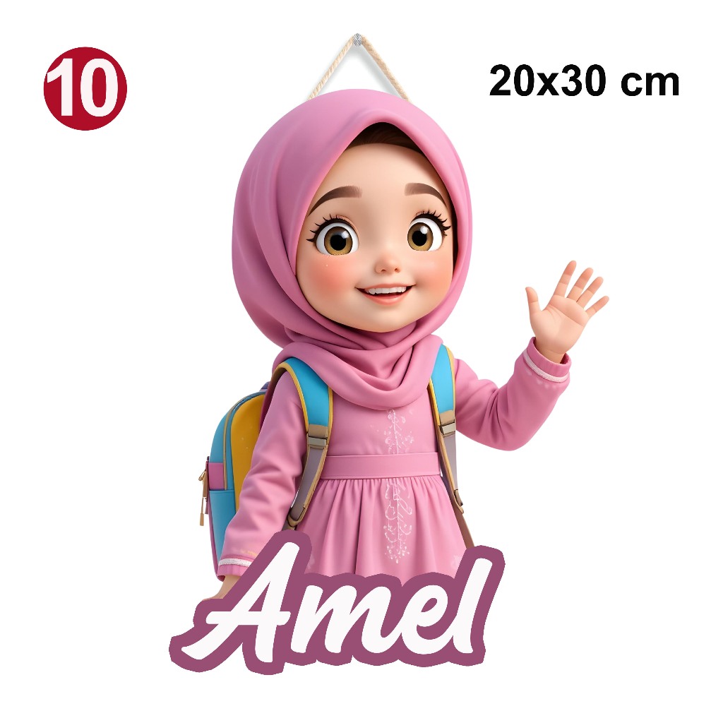 Dekorasi Dinding Custom Nama Anak Perempuan Kamar Tidur Anak