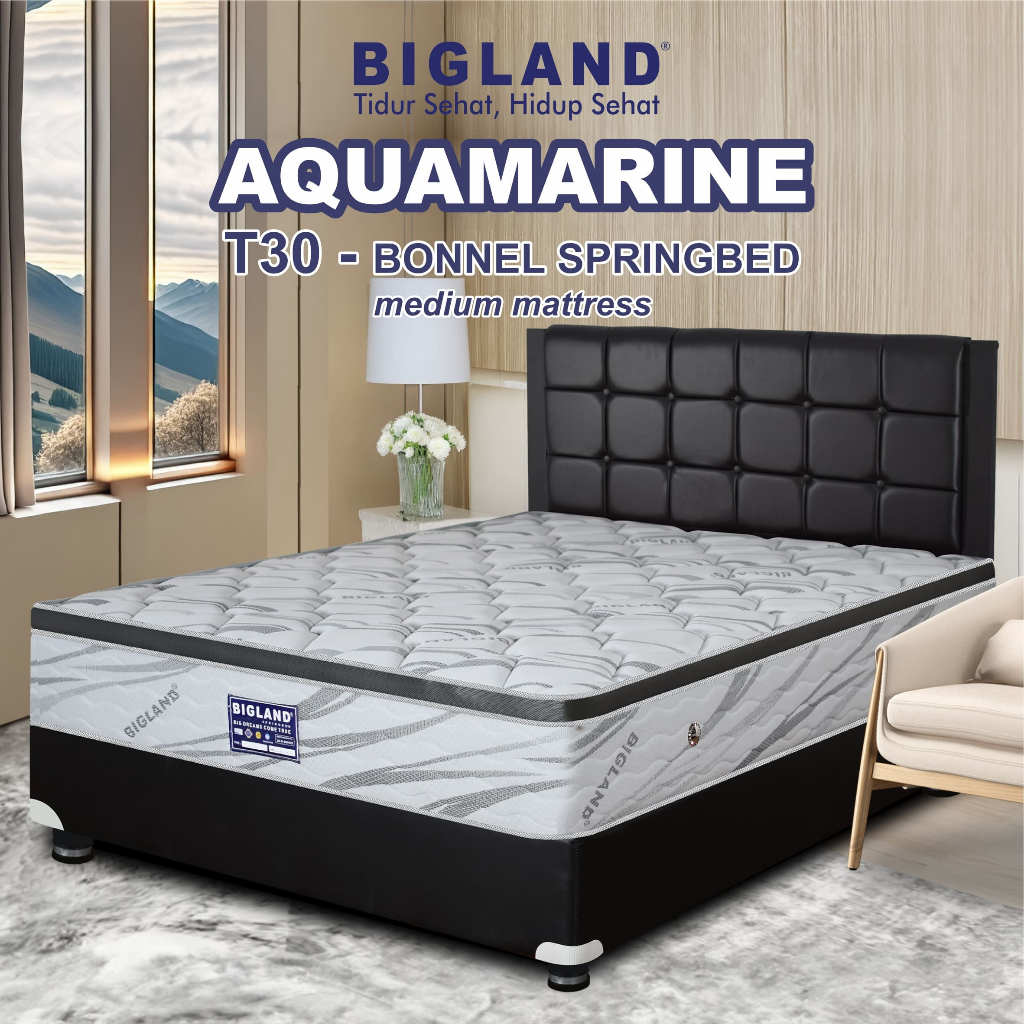 BIGLAND (Official Surabaya) - Bigland AQUAMARINE - Kasur Springbed dengan per Bonnel  - Tinggi 30 CM
