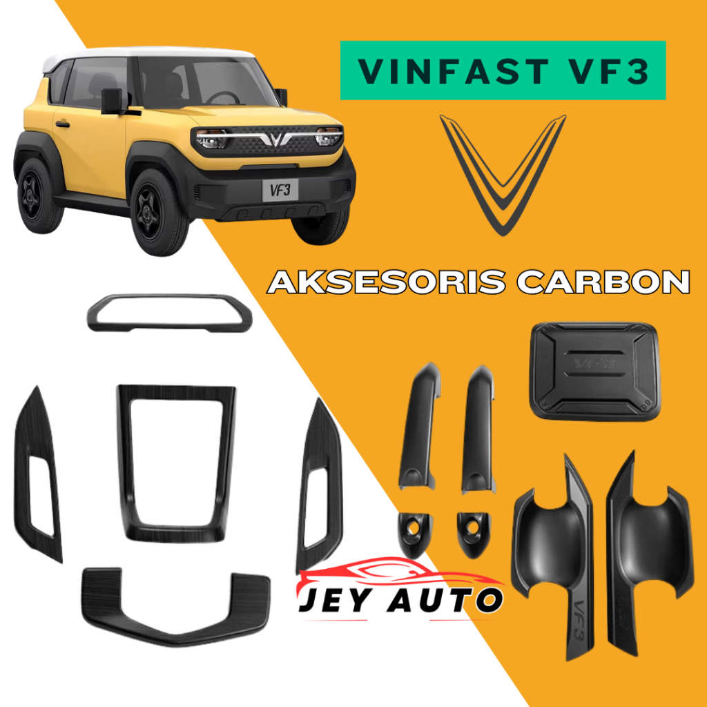 Aksesoris Vinfast VF3 / Pelindung Handle Pintu VF3 / Aksesoris Carbon VF3 Interior