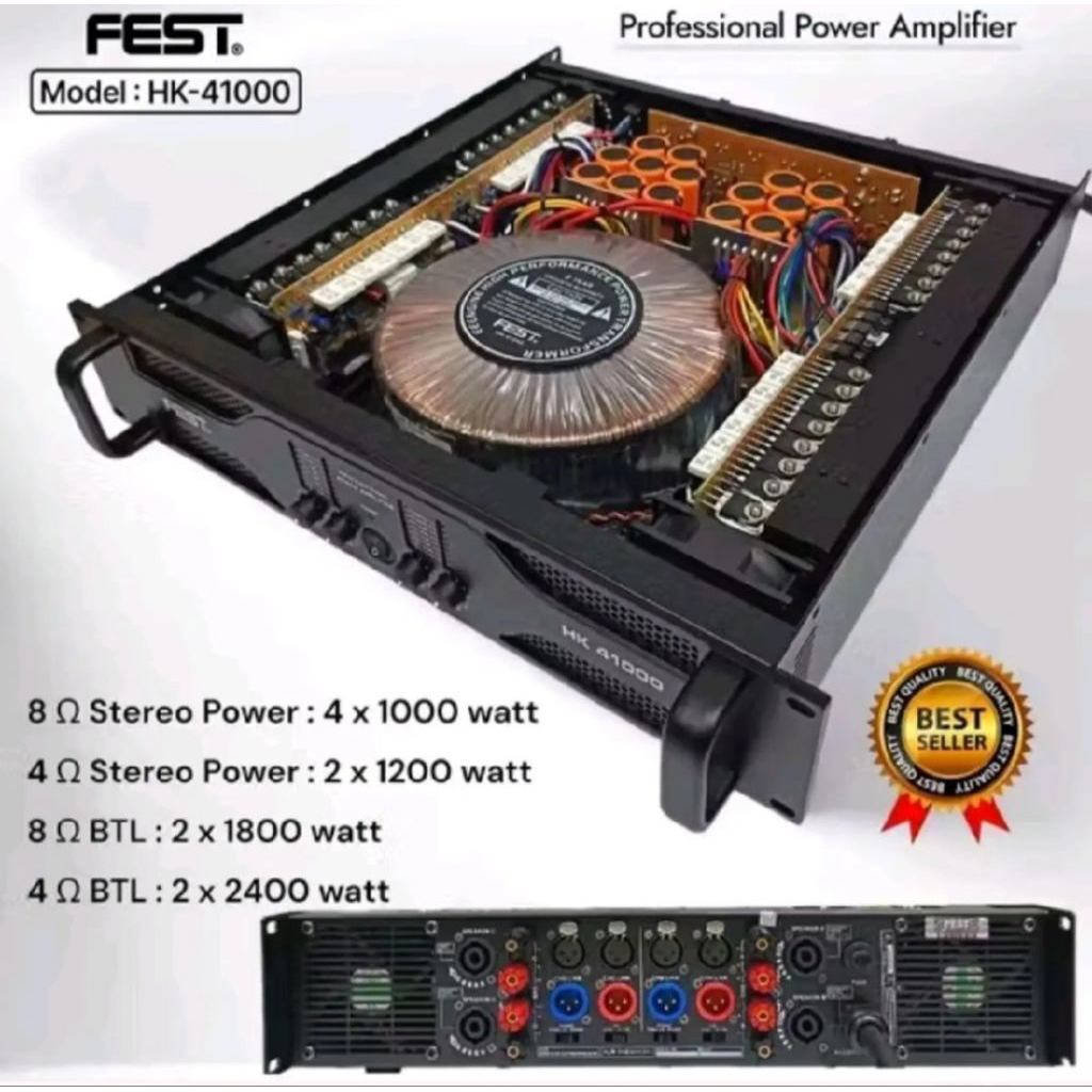POWER AMPLIFIER FEST HK-41000 ORIGINAL FEST 4 CHANNEL HK41000