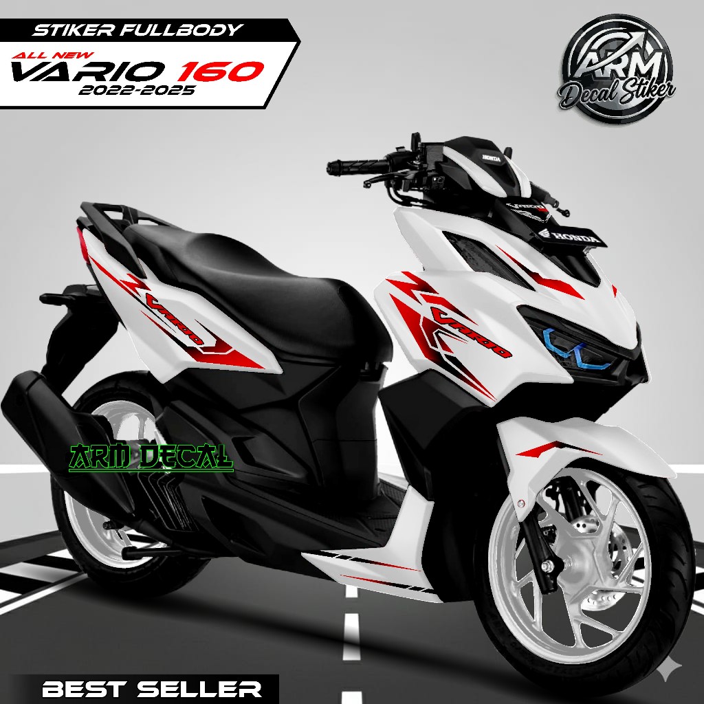 Decal Variasi Vario 160 Full Body / Stiker New Vario 160 Fullbody Dasar Putih List Gradasi Vario