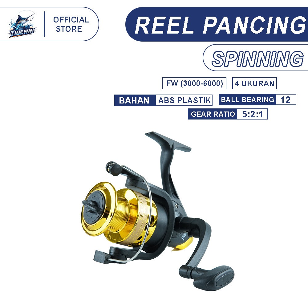 Reel Pancing Premium Spinning Kuat Dan Tahan Lama Stabil Anti Macet - FW 3000-6000