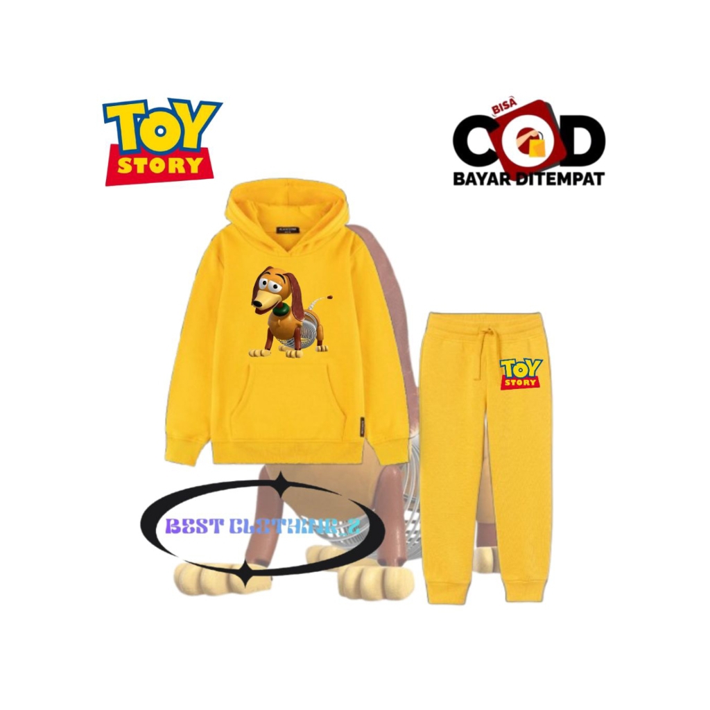 Setelan Hoodie jogger Anak Slinky Dog Toy Story / Setelan Hoodie Jogger Anak Slinky Dog Toy Story Fr