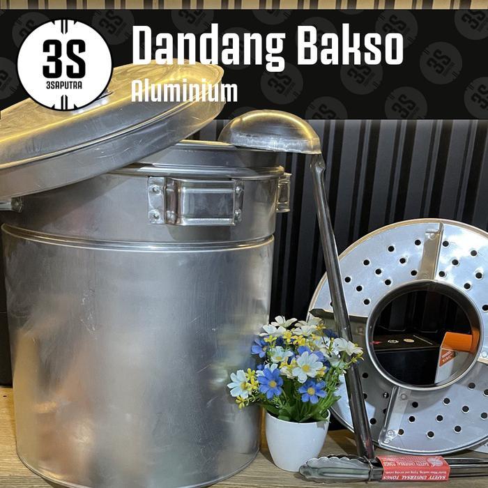 BEBAS ONGKIR - DANDANG BAKSO 28 30 32 34 CM 4 SEKAT PANCI ALUMINIUM TUTUP BIASA