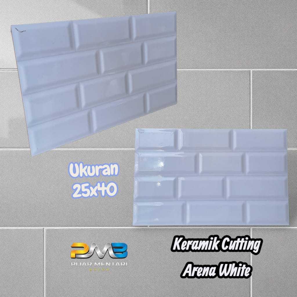 Keramik Dinding Kamar Mandi Dapur ARENA WHITE 25x40 PLATINUM