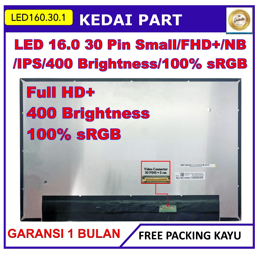 LCD LED HP Elitebook 860 G9 16.0 Inch 30 Pin 1920x1200 FHD+ 100% sRGB NE160WUM-N61