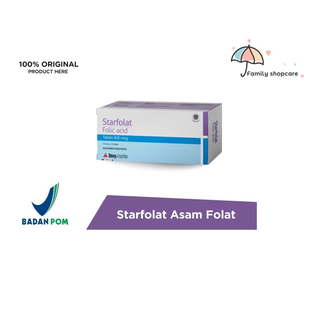 Starfolat Asam Folat 400mcg - 100 Tablet untuk Ibu Hamil