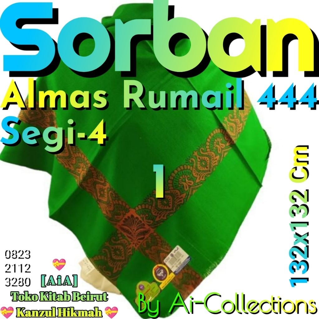 Ai-Kh5sar Sorban Almas Rumal 444 Segi Empat 132x132 Cm Original By Ai-Collections - AiA Shopee Kanzu