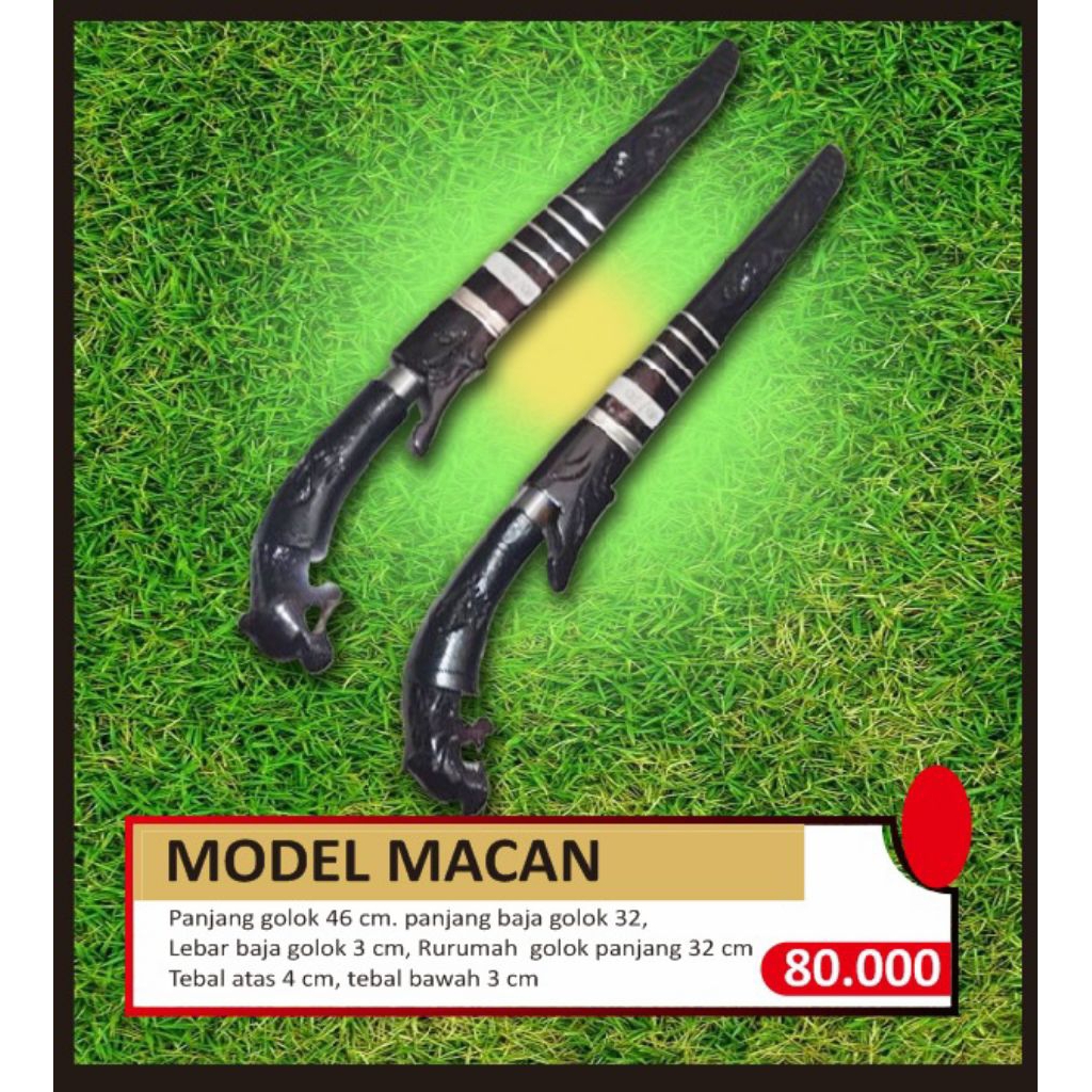 Golok Model Macan Hitam Premium - Senjata Tradisional