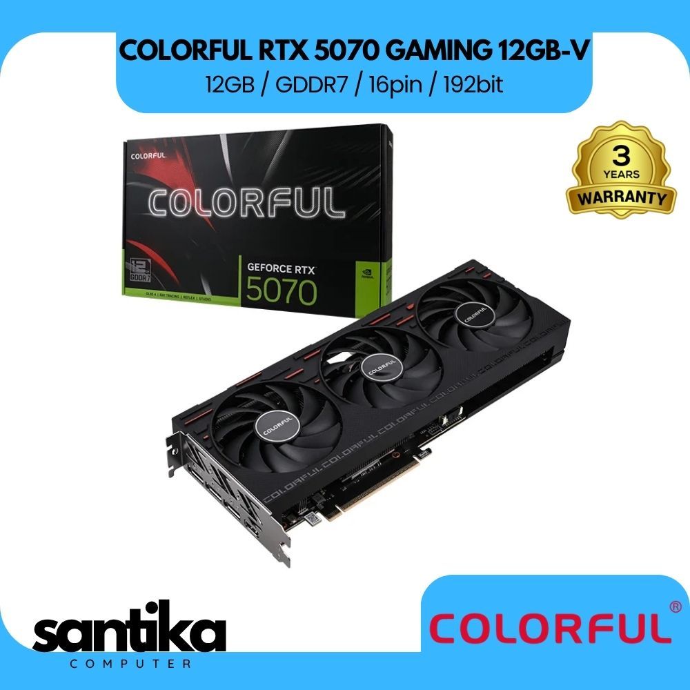 VGA Colorful GeForce RTX 5070 Gaming 12GB-V GDDR7 / 16pin / 192bit - Graphic Card