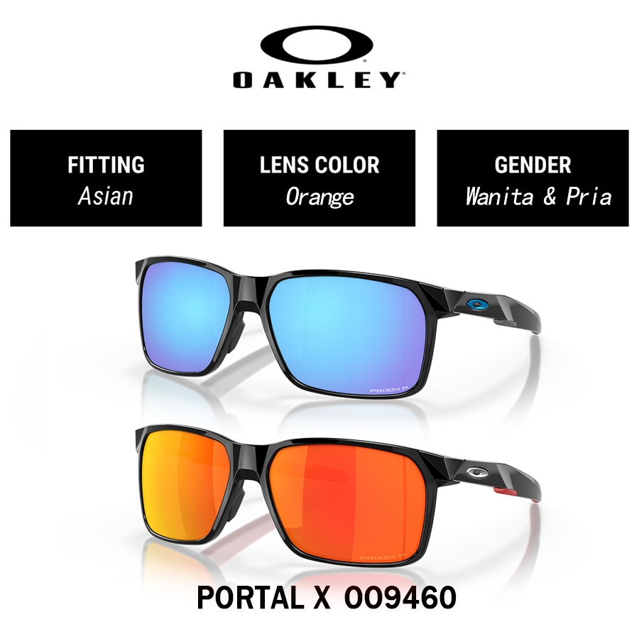 100% Original Kacamata Hitam Oakley Sunglasses PORTAL X OO9460 Polished Black Wanita Pria