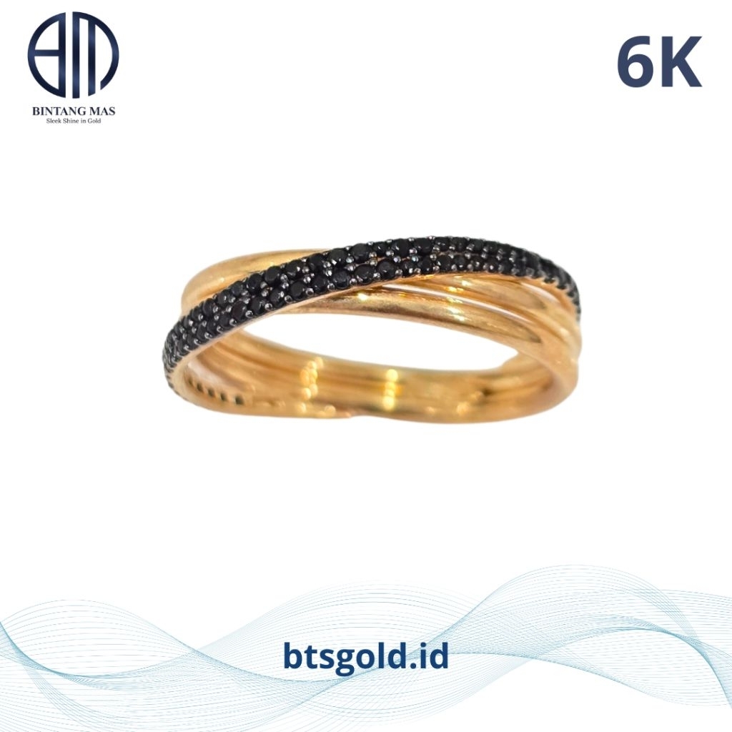 Cincin Emas Permata Hitam | 6K