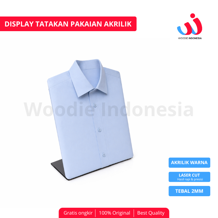 Display Tatakan Baju Mahar Seserahan Hantaran Box Akrilik 2mm Model L Hitam/Putih