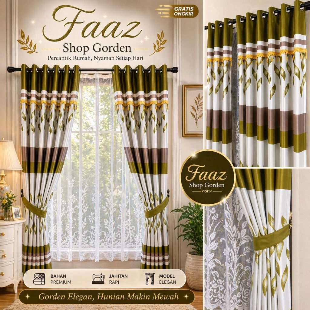 Gorden Pintu kamar Tidur Gorden Jendela Minimalis Gorden Blackout Premium Gorden Motif