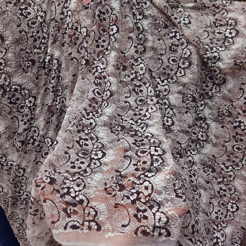 kain brokat premium  - kain brokat renda  - kain brokat meteran  - kain brokat motif ( coklat) AM1