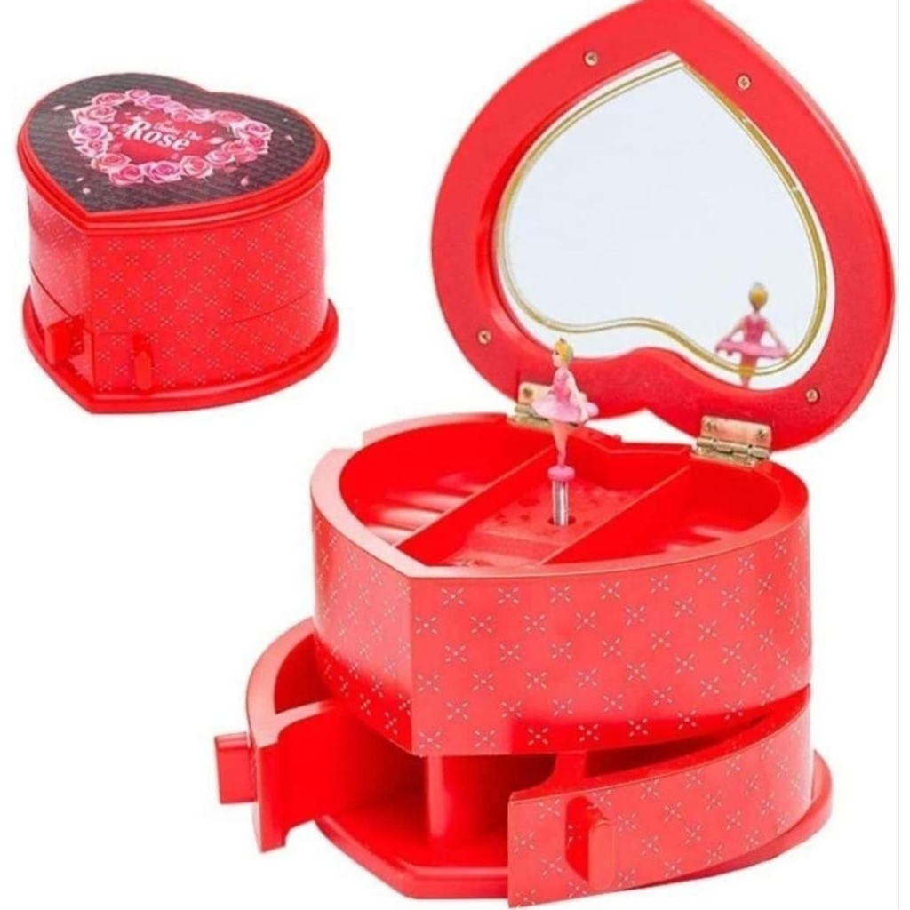 Kotak Musik Love Valentine Kotak Perhiasan Music Box Ballerina Kado Ultah