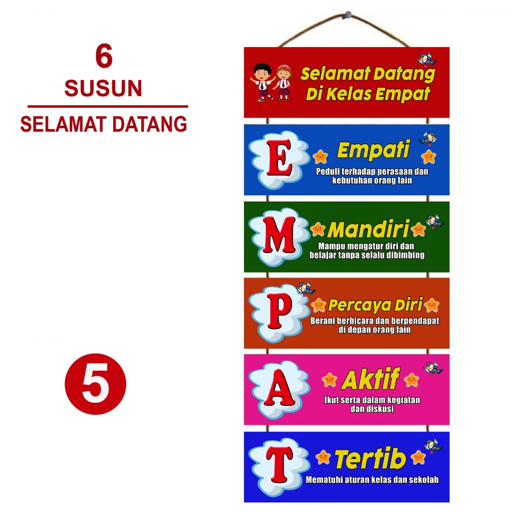 Dekorasi Pintu Kelas Selamat Datang Di Kelas Empat Hiasan Gantung Pintu Kelas