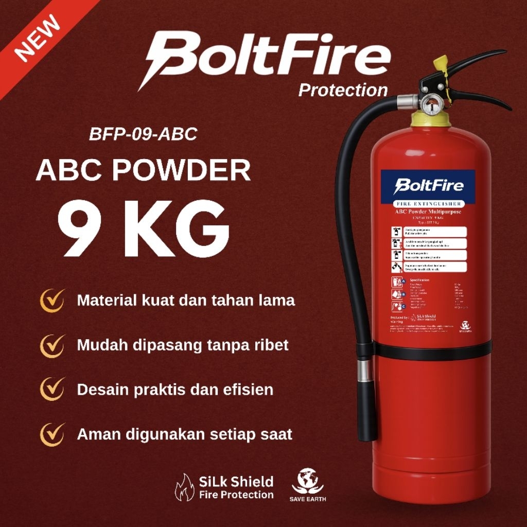 Apar 9Kg Powder Boltfire | Set Komplit