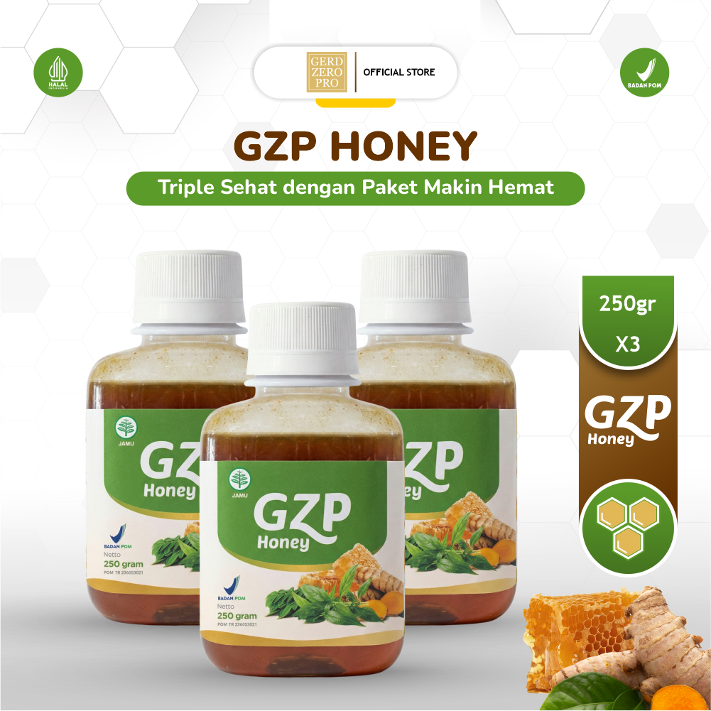 GERD ZERO PRO - GZP HONEY Madu Herbal Paket 3 Pcs