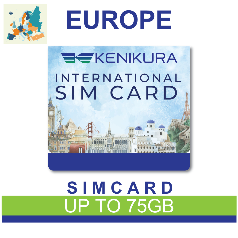 Kenikura SIM Card Europe Kuota Data Besar 3UK